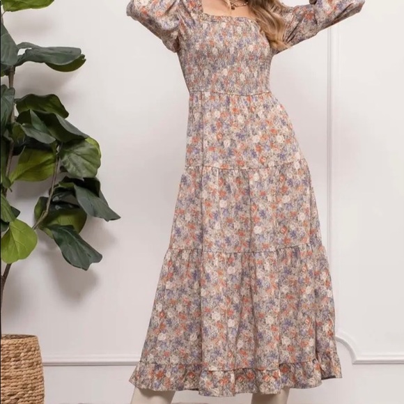 By the river floral multi coloured midi dress - Picture 5 of 6